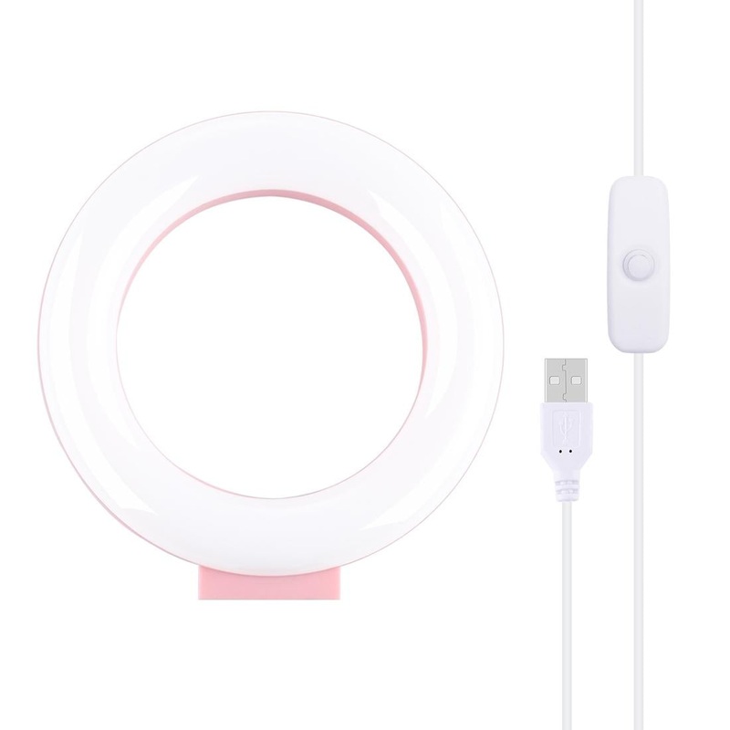 Usb Led Ring Light For Vlogging And Photography – 4.7 Inch White Light Pink PRL-F124UP