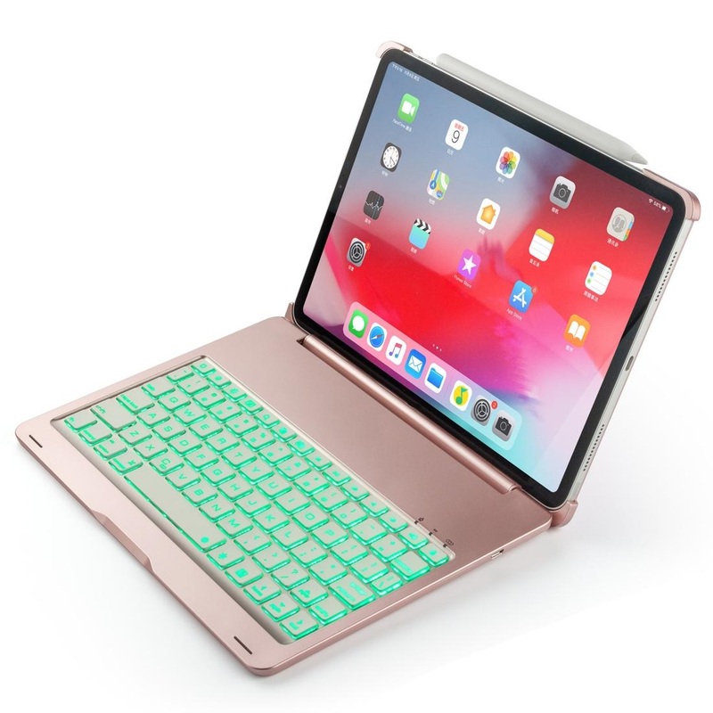 Wireless Bluetooth Keyboard Case For Ipad Pro 11 2018 – Rose Gold Colourful Backlight PRL-GR1010D6PI