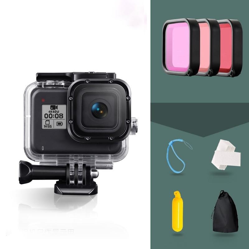 Waterproof Housing For Gopro Hero8 With Mount Filters Strap And Anti-Fog Inserts PRL-T0621ACD