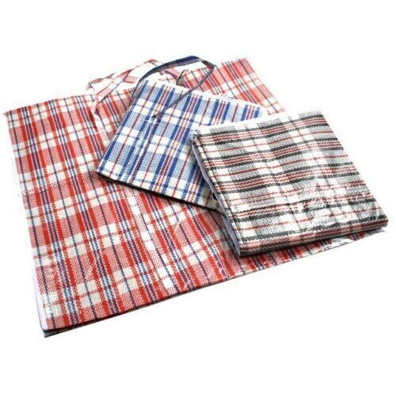 10x Large Stripe Bag Packing Storage Strip Zip Shopping Travel Check House Moving 65cm x 60cm x 25cm V563-H0-201-10PCS