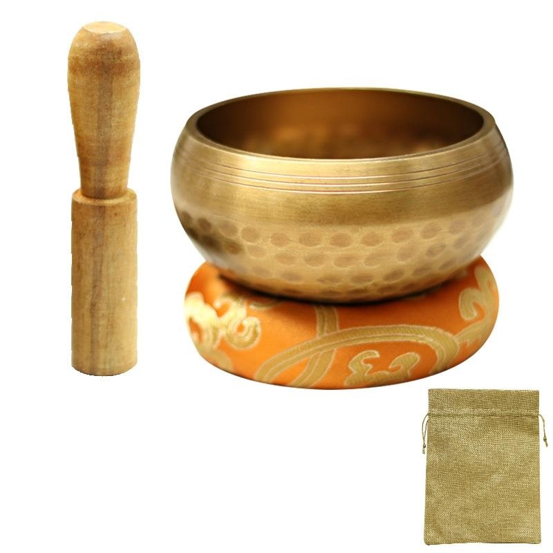 8.5Cm Copper Buddha Sound Bowl Set With Mat Stick & Bag PRL-A2039612060DBT