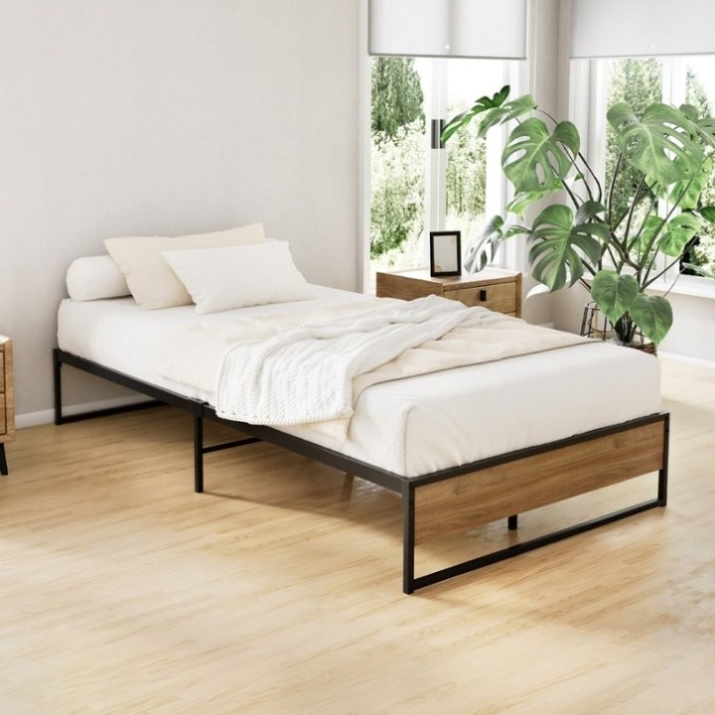 Artiss Bed Frame Metal Bed Frame Bed Base OSLO – King Single MBED-C-OSLO-KS-BK