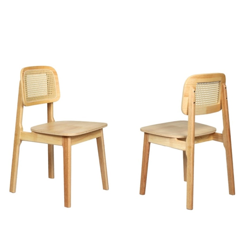Levede 2x Rattan Dining Chair Wooden Kitchen Chair CH1145-2-NT