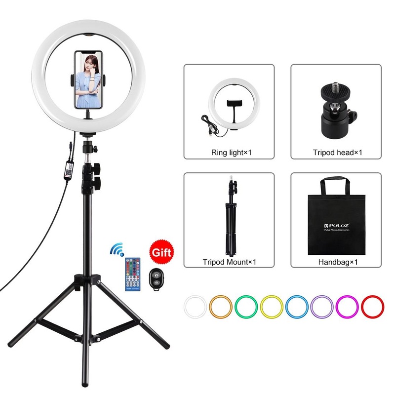 10.2 Rgbw Led Ring Light Kit With Tripod Remote And Phone Clamp PRL-B1503TKP