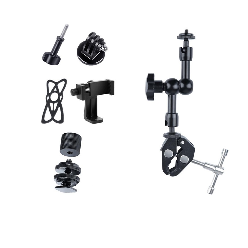 7 Articulating Magic Arm With Phone Clamp & Large Claws – Black PRL-B0841ACD