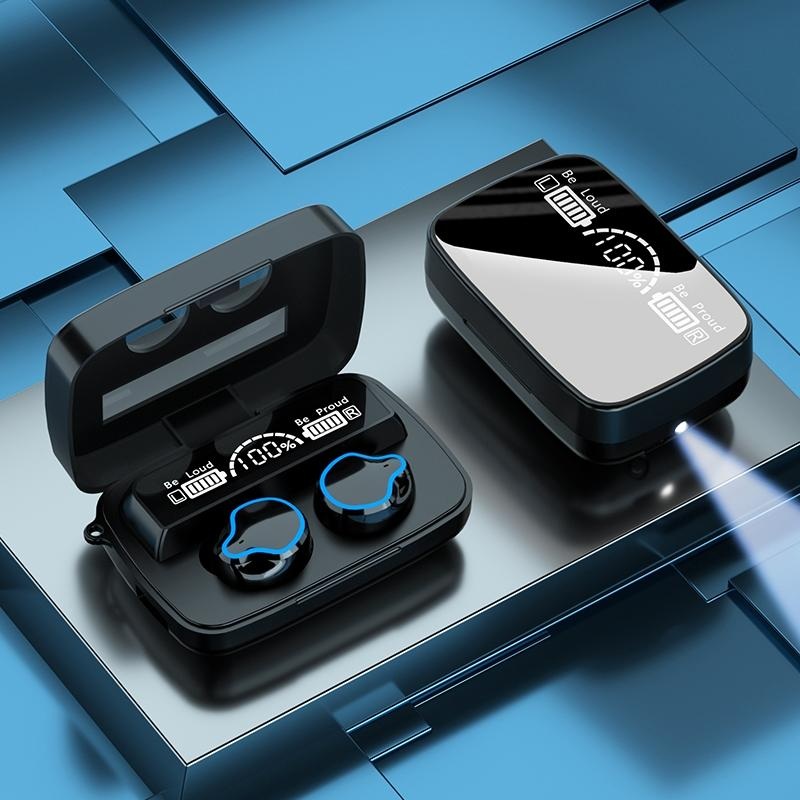 Wireless Bluetooth 5.0 Earphones With Digital Display And Flashlight PRL-B1570D6PI