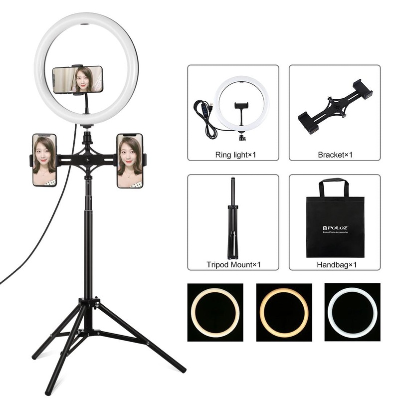 11.8 Led Ring Light Kit With Tripod & Dual Phone Bracket – 3 Modes Dual Colour Temperature Usb Live PRL-B2603TKP