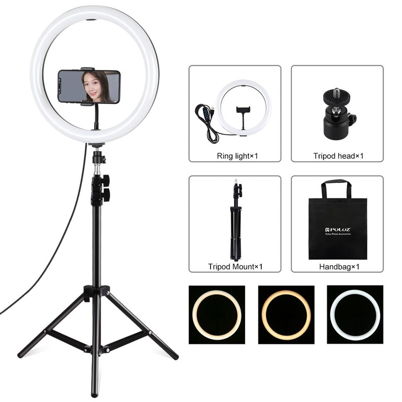 11.8 Led Ring Light With Tripod And Phone Clamp – 3 Modes Dual Colour Temperature Dimmable – Perfect PRL-B3603TKP
