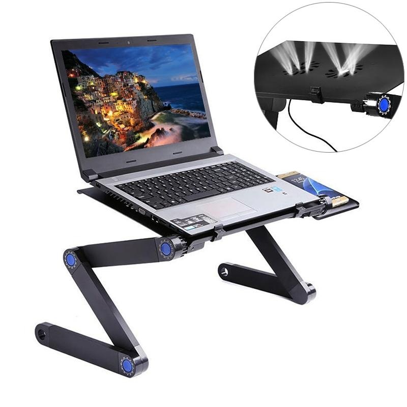Adjustable Laptop Stand With Fans & Mouse Pad – Portable & Foldable PRL-B2633CP