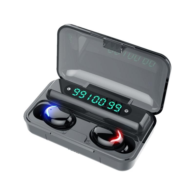 Wireless Noise-Cancelling Earbuds With Triple Display – Black PRL-B3332SXPI