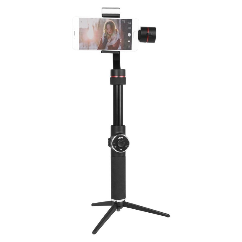 3-Axis Gimbal Stabilizer With Tripod Mount & Fill Light For Smartphones – Black PRL-B5680ACD