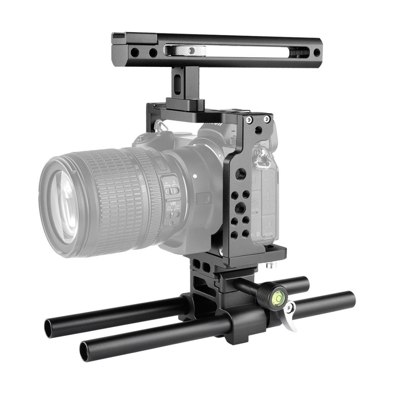 Video Camera Cage Stabilizer With Handle And Rail Rod For Nikon Z6 / Z7 PRL-B7001ACD