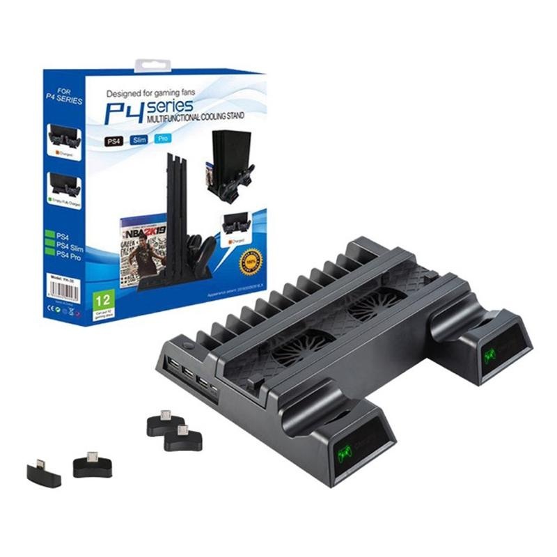 Vertical Cooling Stand With Dual Controller Charger For Ps4 – Black PRL-A1033653060DBT