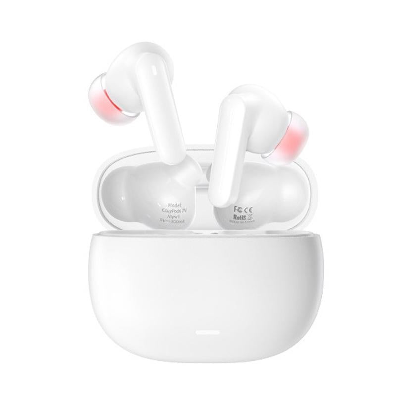 White Dual Noise Canceling Bluetooth Headphones With Anc & Enc Call PRL-A1038933060DBT