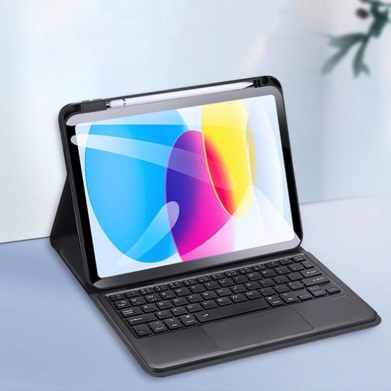 2022 Bluetooth Keyboard Leather Case For Ipad 10.9 With Touchpad & Smart Sleep – Black PRL-A105160400ADE
