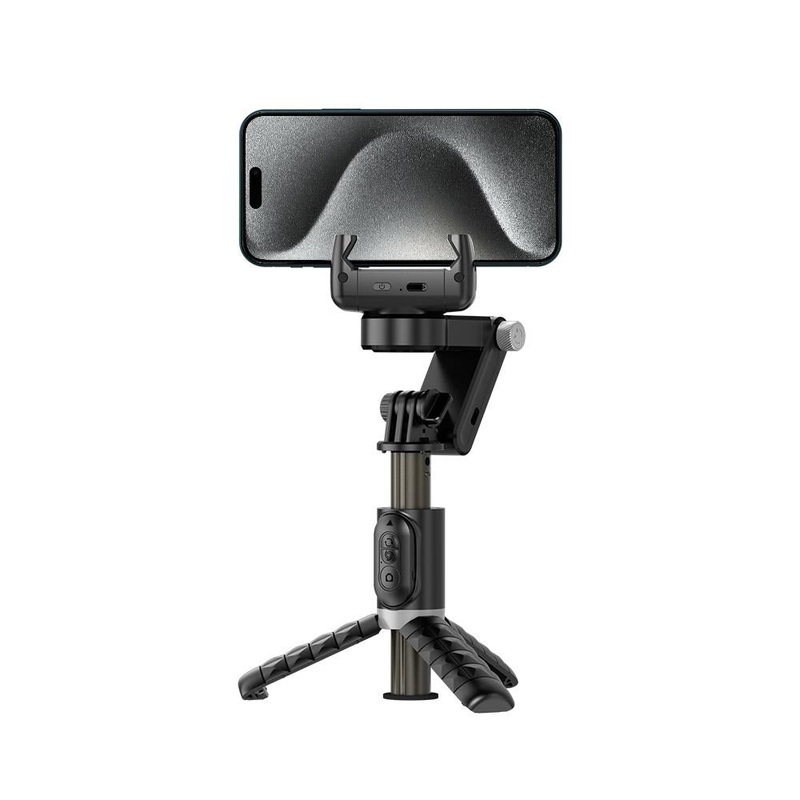 Desktop Gimbal Stabilizer With Fill Light And Selfie Stick – Black PRL-A104636500ADE