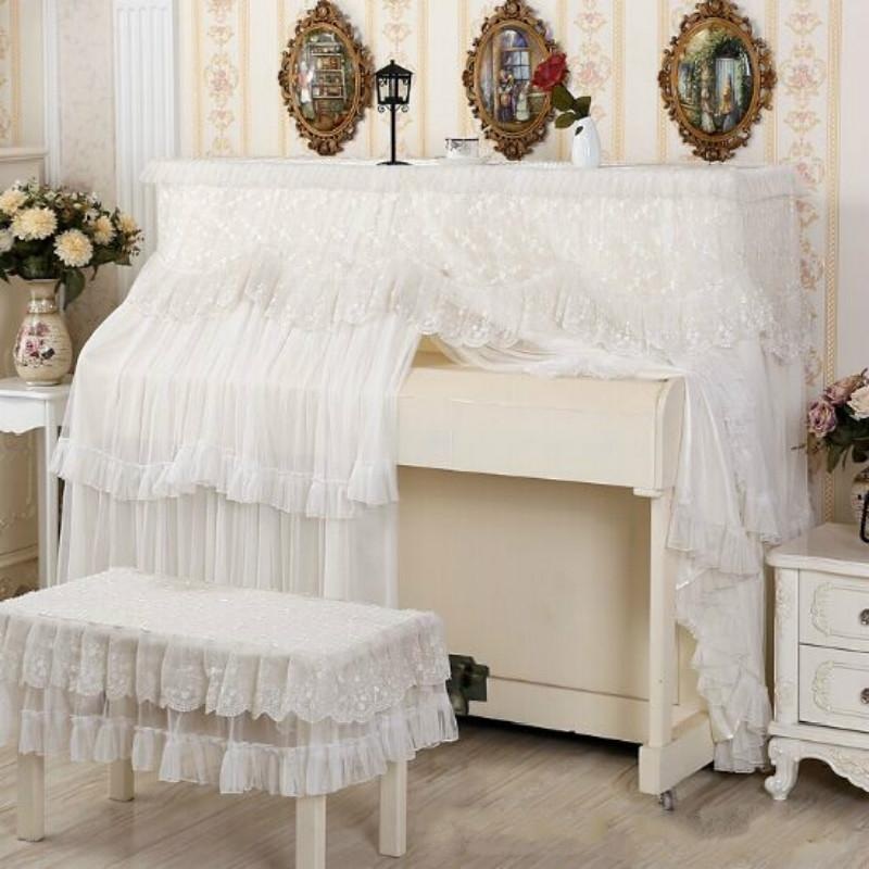 White Lace Piano Dust Cover – Embroidered Full Size 153X33X120Cm PRL-A104156250DBT
