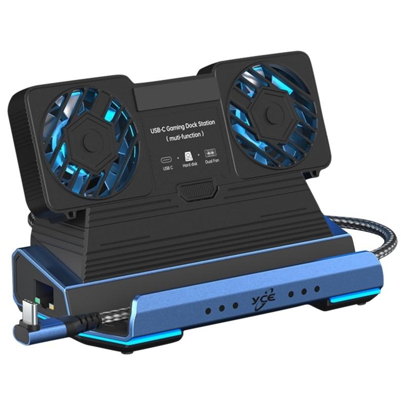 10-In-1 Usb-C Gaming Dock With Detachable Fan – Blue / Black PRL-A107771700ADE