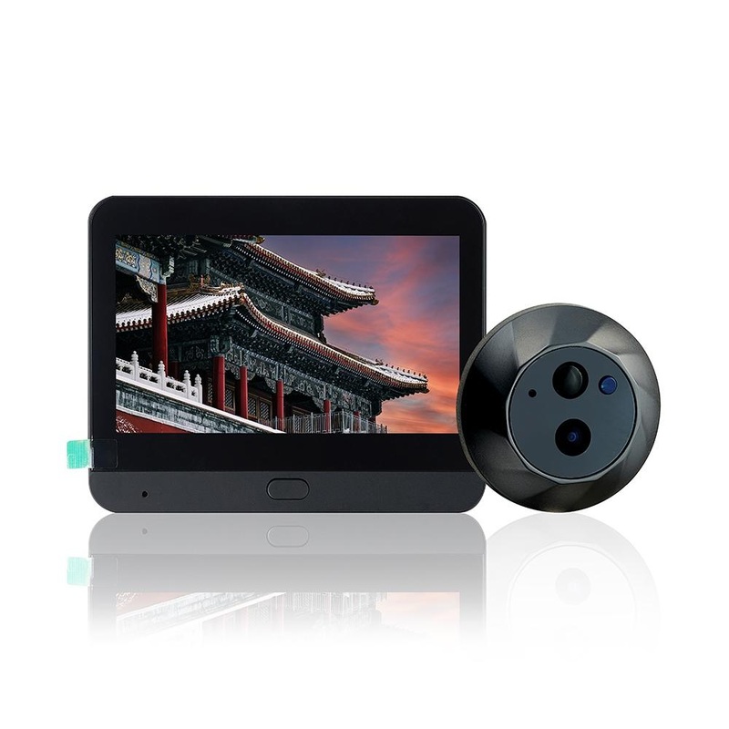 1080P Wifi Smart Cat Eye Video Doorbell – 4.3 Colour Screen – Hidden – Black PRL-A108566600ADE