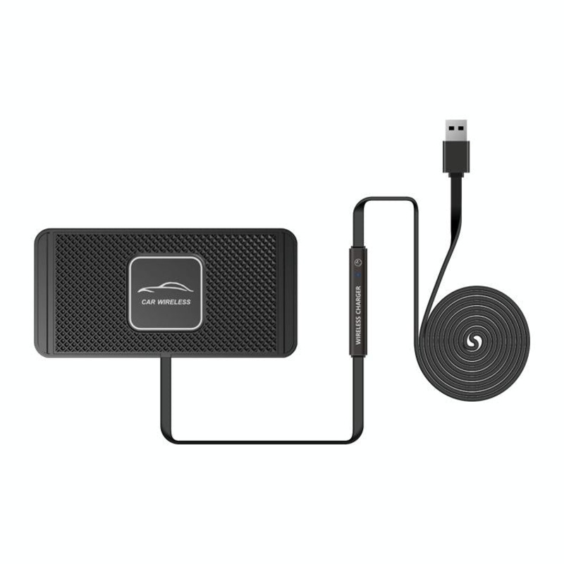 15W Car Wireless Charger With Anti-Skid Mats And 1M Usb Cable – Black PRL-A1078881060DBT