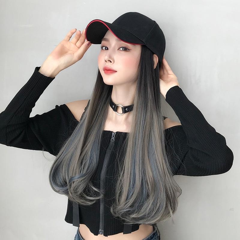 60Cm Long Curly Gradient Hair Cap Wig PRL-A1083719450DBT
