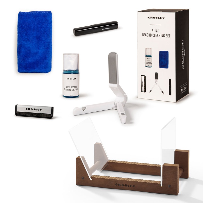 Crosley 5 In 1 Record Cleaning Set & Crosley Record Storage Display Stand Bundle V398-CRAC1049A-SCB