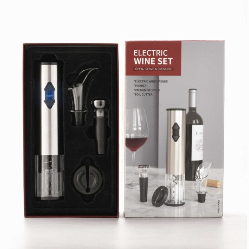 Electric Wine Bottle Opener Set – Automatic Corkscrew Pourer Pump Sealer Cutter V238-SUPDZ-39512391155792