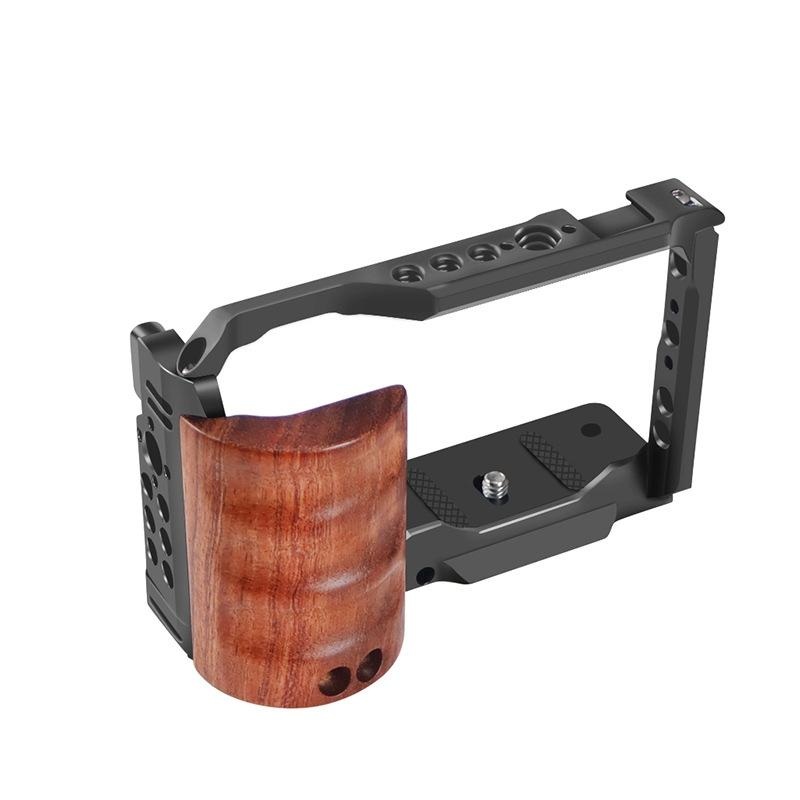 Wooden Handle Alloy Rabbit Cage For Sony Zv-E10 Camera – Black PRL-A1098332060DBT