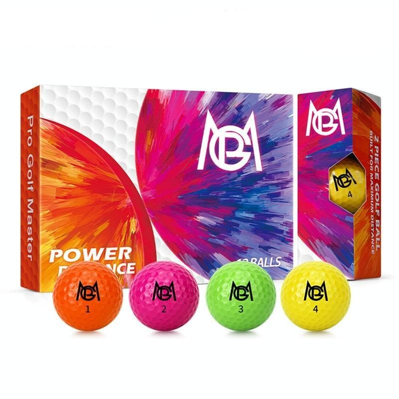 12-Pack Double Layer Golf Practice Balls – Colourful Competition Set PRL-86654060DBT
