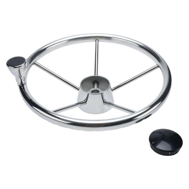 13.5 Boat Stainless Steel Steering Wheel – 5 Spoke with Knob For 3/4 Shaft V238-SUPDZ-40838175195216