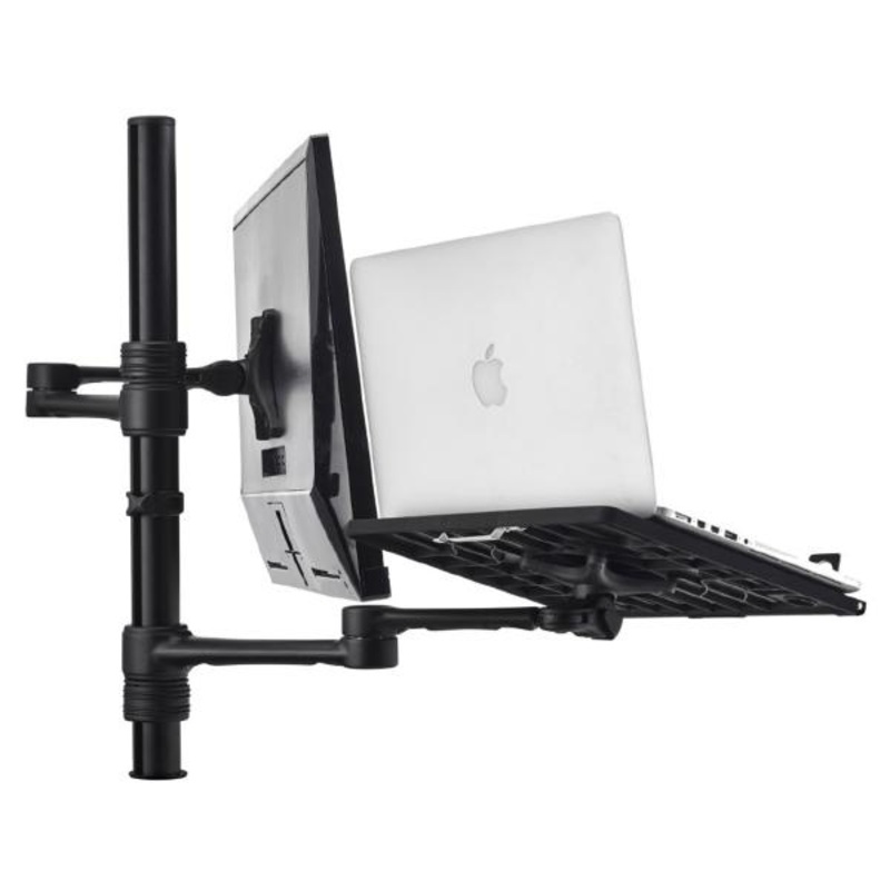 Atdec Notebook-Monitor Combo Mount on Post. Max load: 8kg . to 32 screens. 13AF-AT-NBC-BC