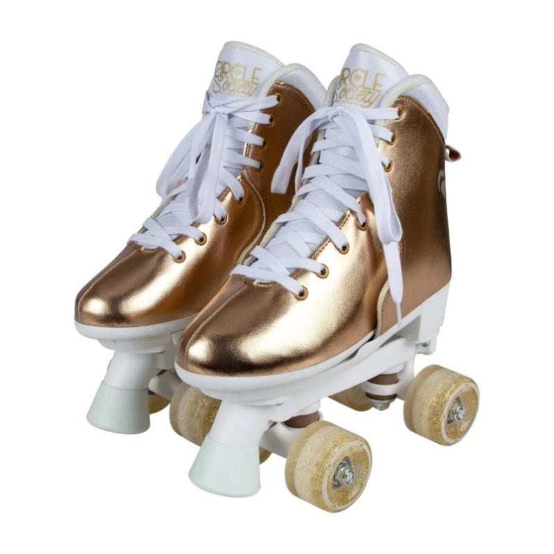 Circle Society Adjustable Quad Kids Roller Skates – Metallic Rose Gold Rhythm Skates BS-171362