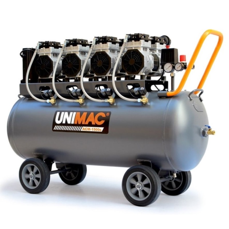 Unimac 150L 4.5HP Ultra-Slient Oil-Free Electric Air Compressor, Long Life Quad Motor, 116PSI V219-TOLACMUM1M5FA