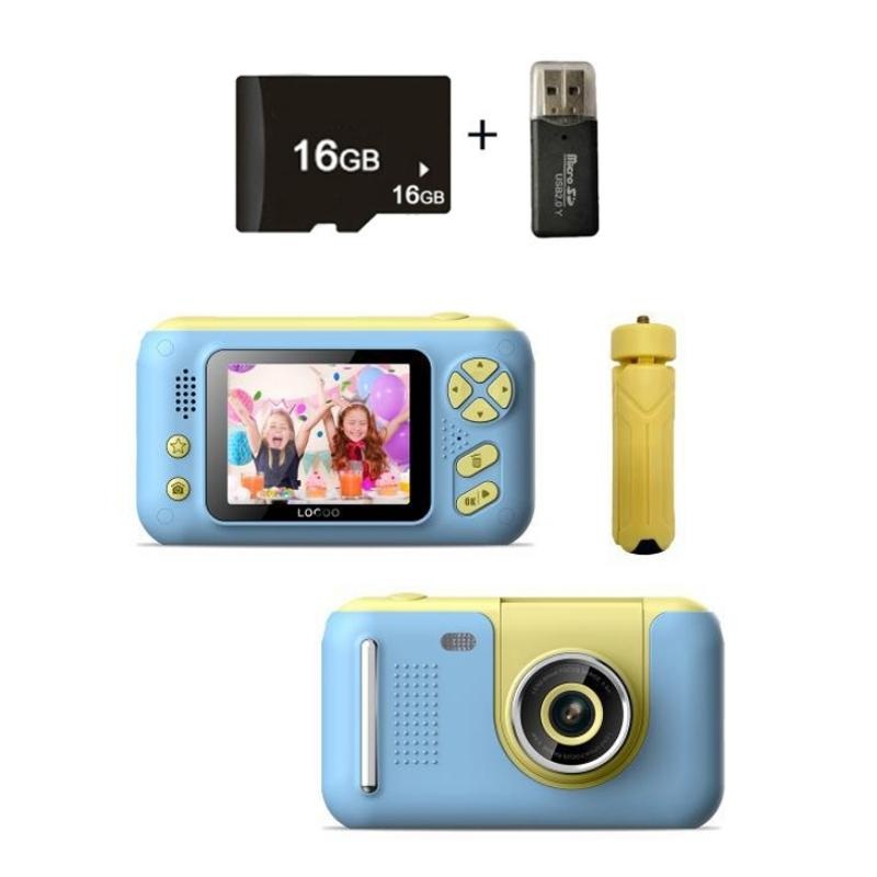 2.4 Hd Reversible Kids Camera + 16Gb Memory Card & Reader – Yellow / Blue PRL-9085903060DBT