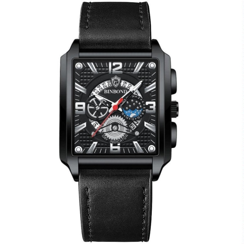 Vintage Square Men Quartz Watch With Multifunction And Luminous Display PRL-9065233060DBT