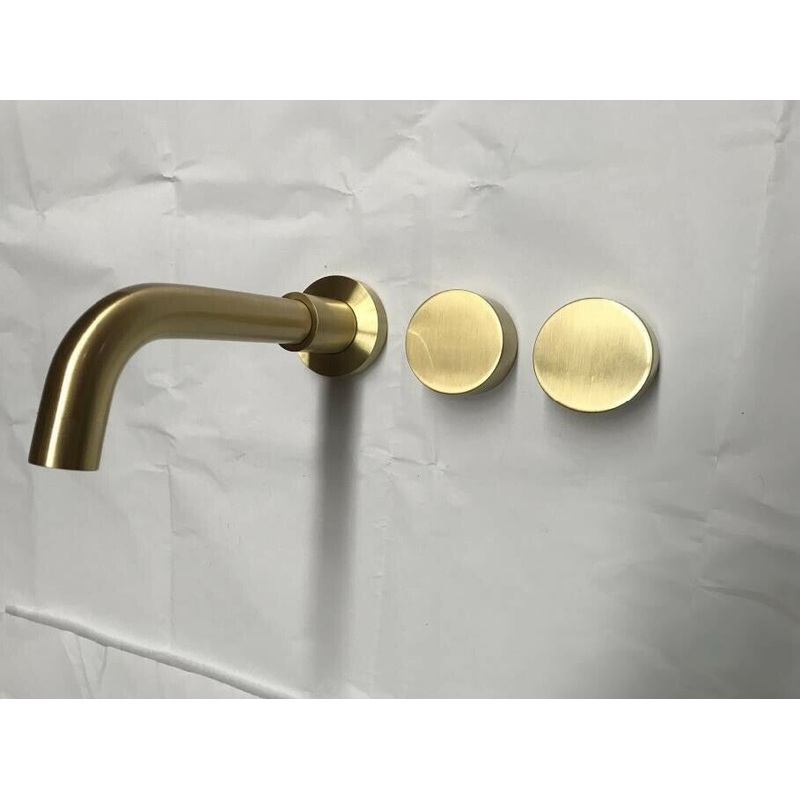2021 New Burnished Gold Brushed Brass mixer WaterMark WELS round taps wall faucet basin V549-IF_34958CAF