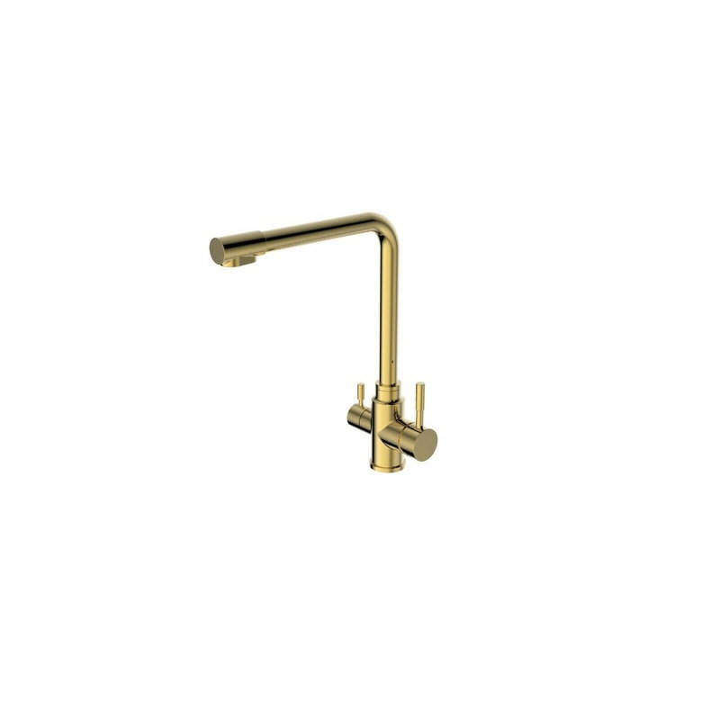 2023 Brushed Brass Gold L shape 3 way filter water kitchen mixer tap faucet Stainless steel Made PVD V549-GOLD3WAYL