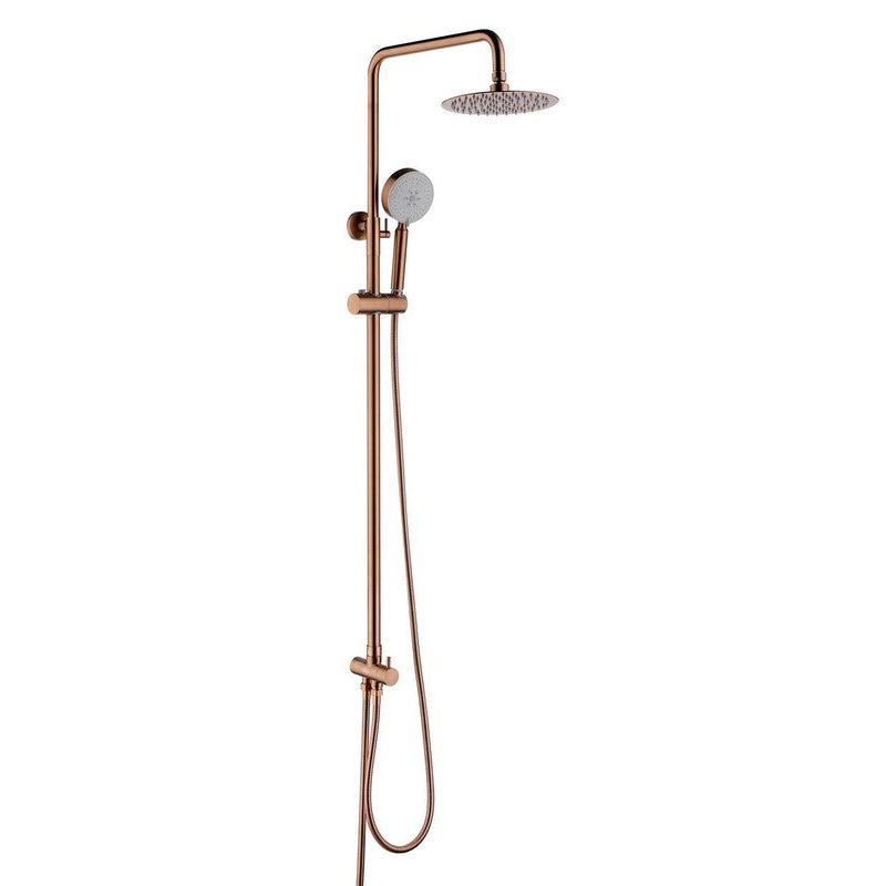 2023 Brushed Rose Gold Copper Solid Stainless Steel 304 made shower set w diverter 200 mm head V549-COPPERSHOWERSETNEW