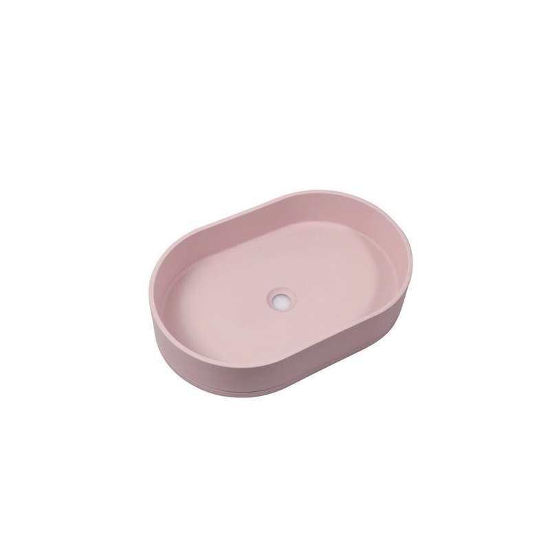 Ultra Modern Concrete Cement Wash Basin Counter Top Matte Pink Oval Basin V549-5838CONOVALPINK