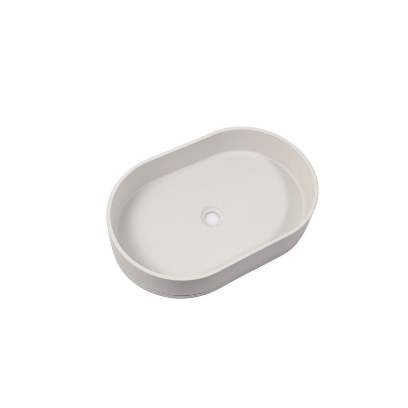 Ultra Modern Concrete Cement Wash Basin Counter Top Matte White Oval Basin V549-5838CONOVALWHITE