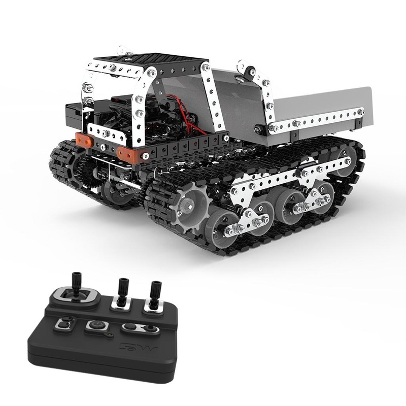 10-Ch Remote Control Dump Truck Toy Diy Stainless Steel 2.4G Wireless PRL-7140THC