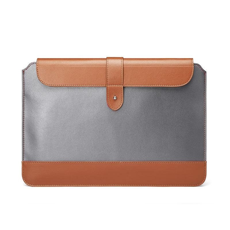 11-12 Inch Microfiber Notebook Liner Bag – Horizontal Gray & Brown PRL-7058455750DBT