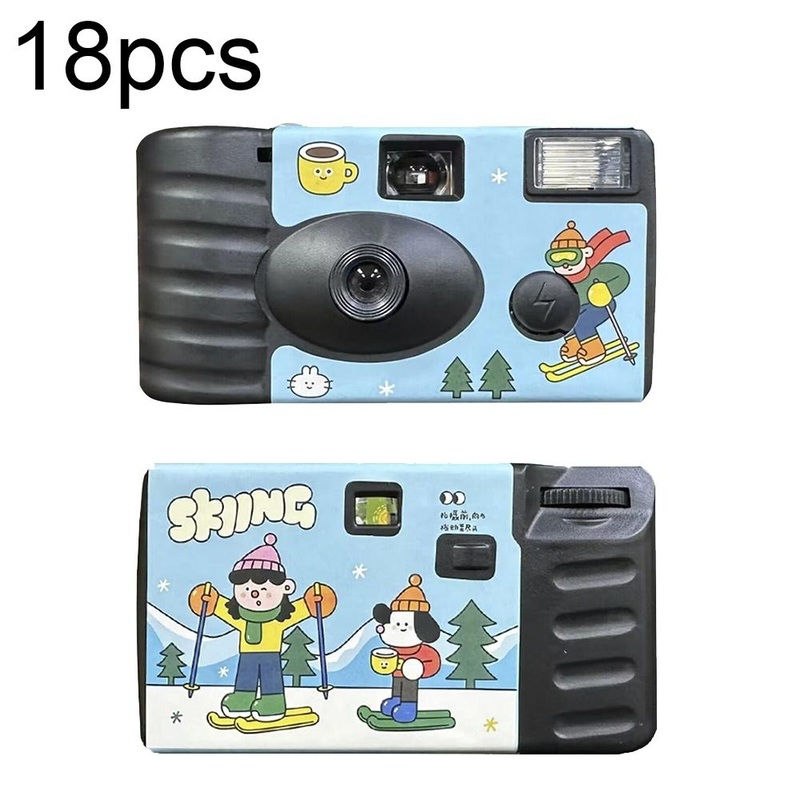 18Pcs Sking Retro Film Camera Waterproof Cartoon Decorative Stickers Without Camera PRL-7001743060DBT