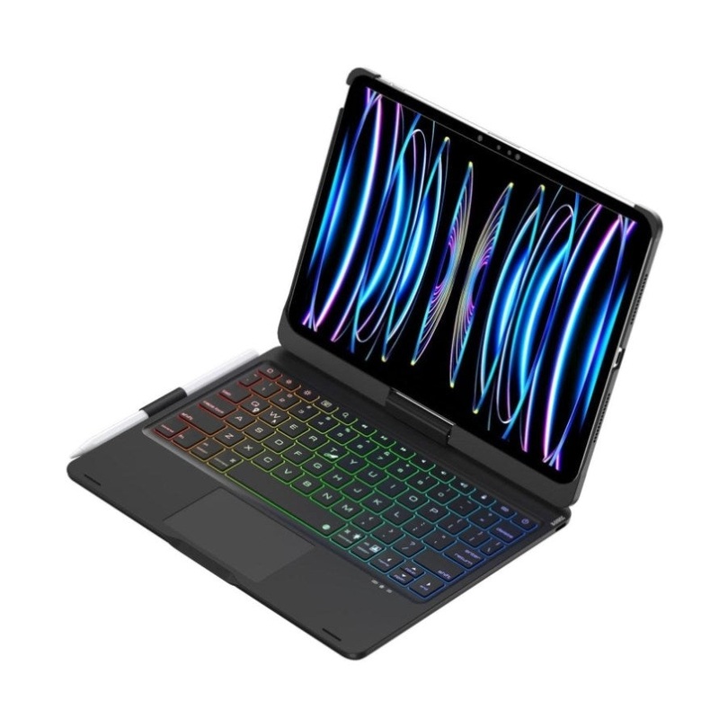 360 Degree Rotating Bluetooth Keyboard Leather Case For Ipad Pro 11 With Backlight – Black PRL-A101925600ADE