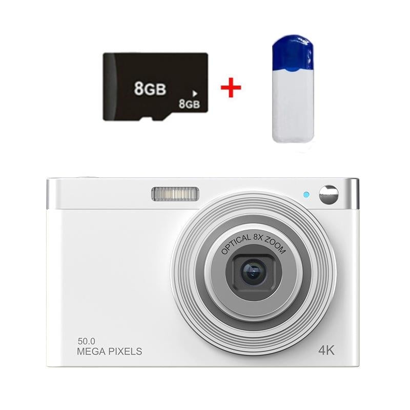 4K 8X Optical Zoom Telescopic Lens Digital Camera With Card Reader & 8G – White PRL-7020023060DBT