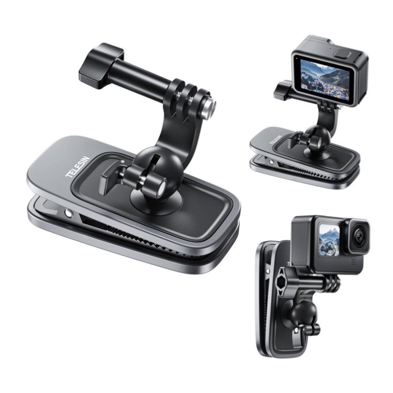 360 Degree Backpack Clip Mount For Action Camera – Rotating PRL-75083060DBT