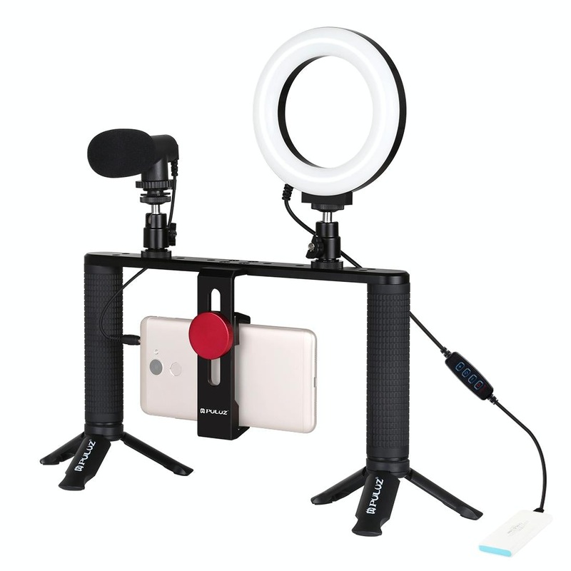 4-In-1 Vlogging Kit With 4.7 Ring Light Mic Tripod & Stabilizer PRL-8203TKP