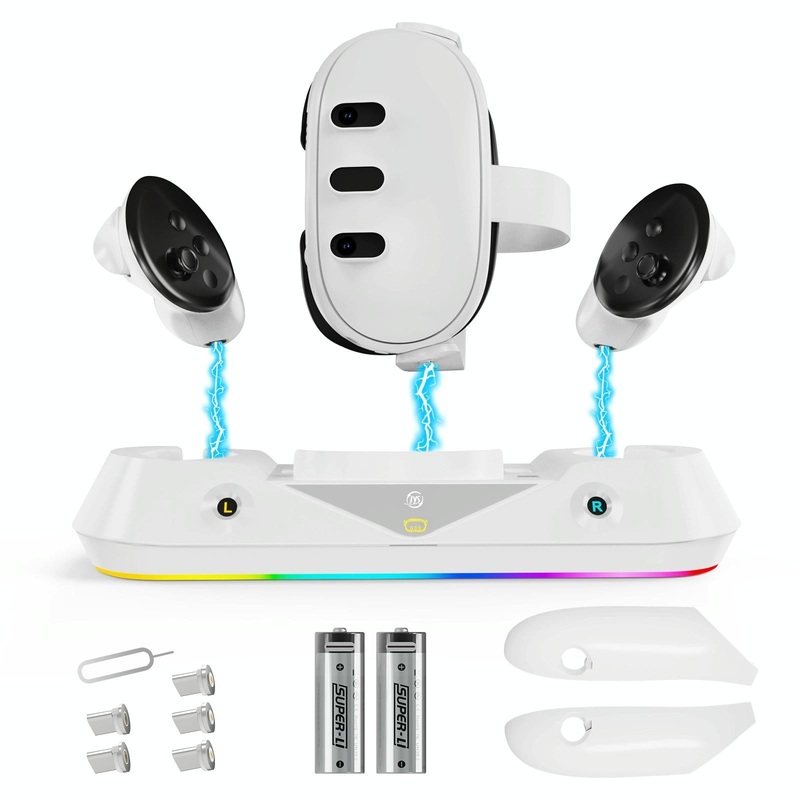Vr Game Seat Charging Set With Magnetic Suction Base For Meta Quest 3 Glasses And Handle PRL-57834060DBT