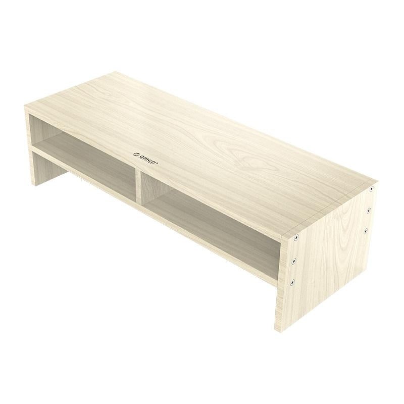 Wood Grain 2-Tier Monitor Stand With Partition PRL-5580CP