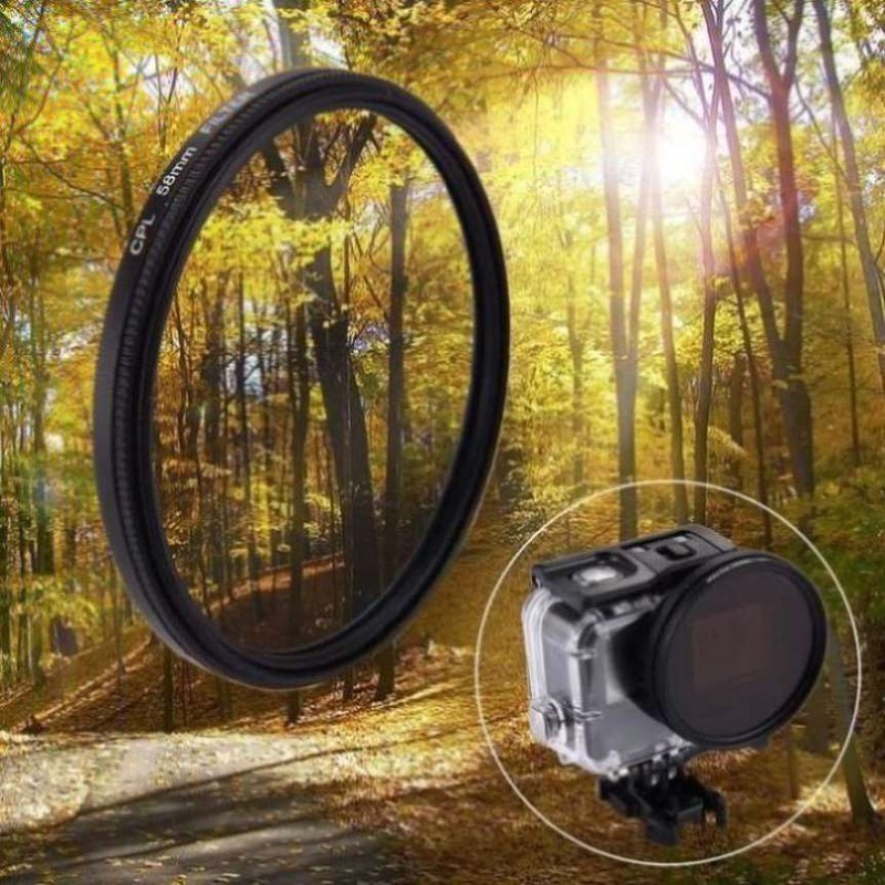 3-In-1 58Mm Round Cpl Lens Filter For Gopro Hero7 / 6 / 5 With Cap PRL-6065ACD